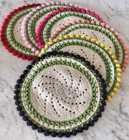 Sousplat Americano Croche Jardim de Tulipas