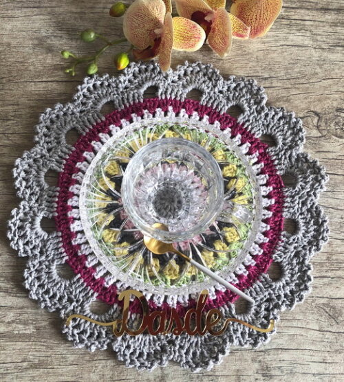 Sousplat Americano Crochê Mandala Colorido