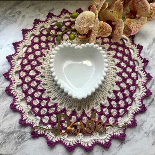 Sousplat Americano Croche Sousplat Pink