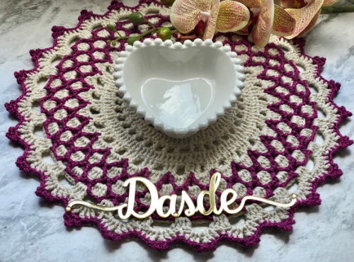 Sousplat Americano Croche Sousplat Pink