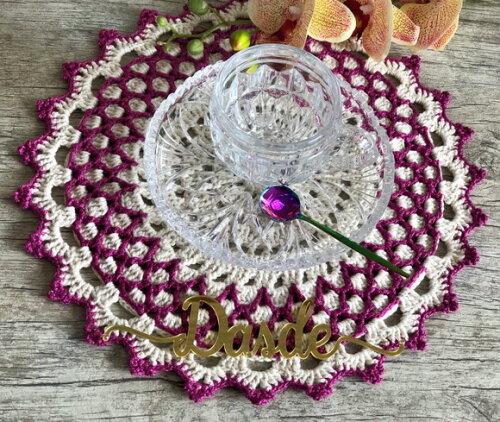 Sousplat Americano Croche Sousplat Pink