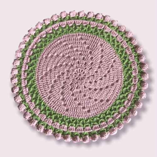 Sousplat Americano Croche Tulipa Rosa Inteiro