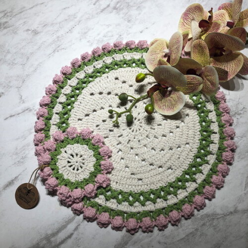Sousplat Americano Croche Tulipa Rosinha
