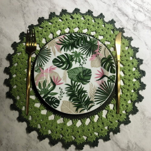 Sousplat Americano Croche Verde & Verde *par*