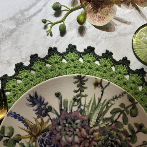 Sousplat Americano Croche Verde & Verde *par*