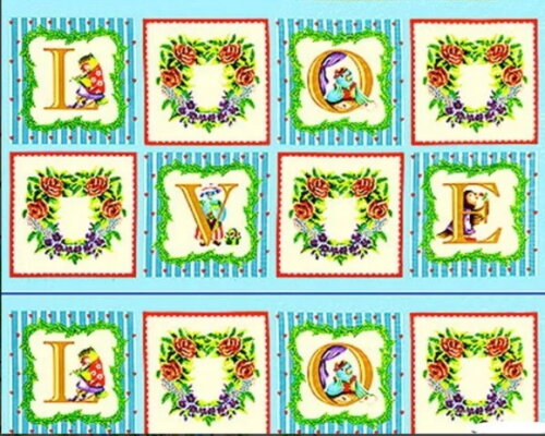Tecido Painel Importado Patchwork - Love