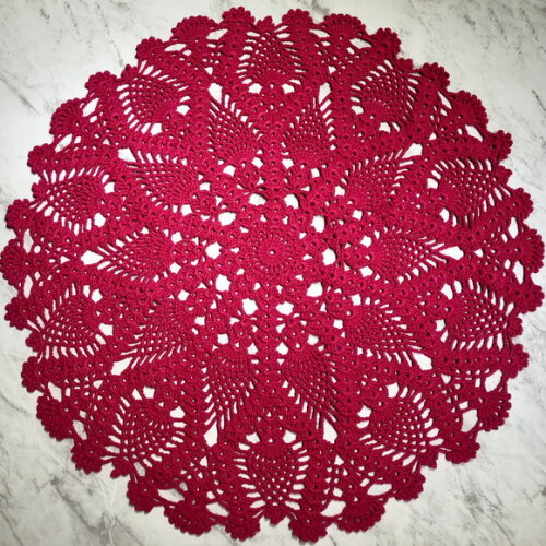 Toalha - Centro de Mesa Croche Abacaxi Pink