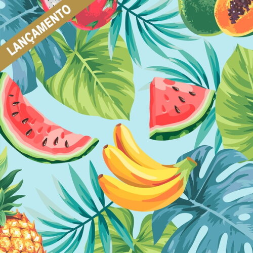 Trilho /caminho Mesa Tricoline Frutas Tropical *valor Par*