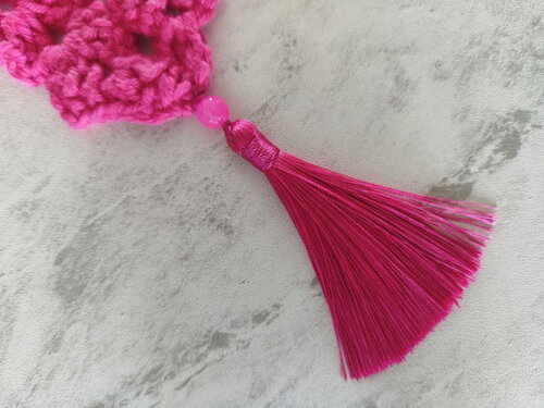 Trilho Mesa Abacaxi Croche Pink c Tassel