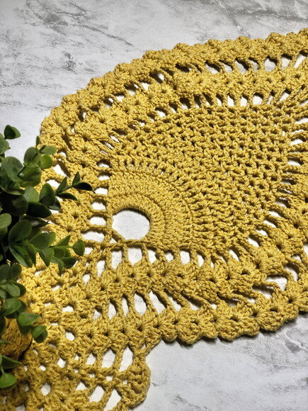 Trilho Mesa Croche Amarelo c Brilho - Caminho Centro Mesa
