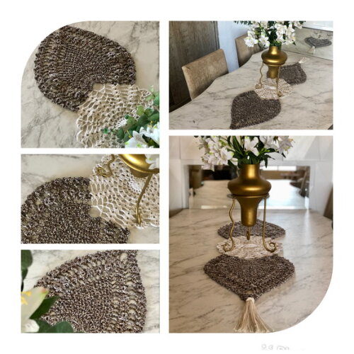 Trilho Mesa Croche Crú com Tassel - Caminho Centro Mesa