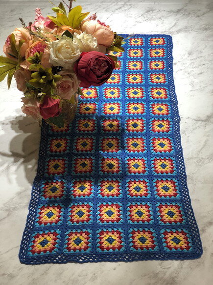 Trilho Mesa Crochê Patchwork - Caminho ou Centro Mesa