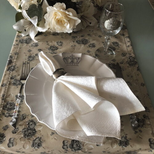 Trilho Mesa Easy Clean - Caminho Mesa - Floral Rosas
