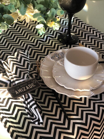 Trilho Mesa Tricoline Chevron- Caminho Mesa - Tête-a-tête