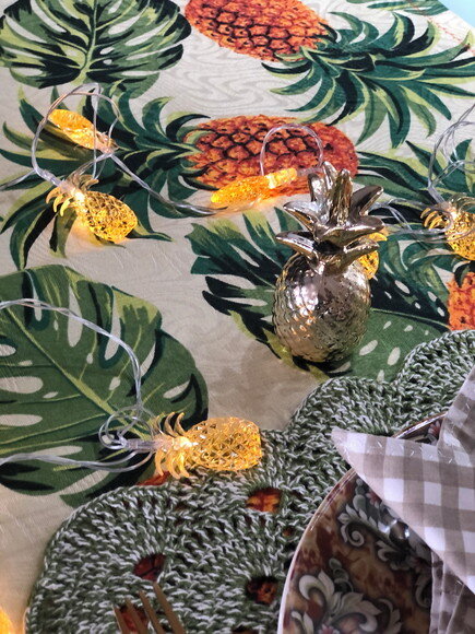 Trilho/caminho Mesa Jacquard Abacaxi *valor do Par*