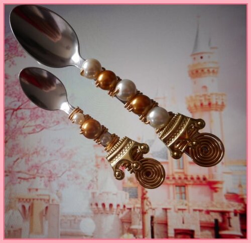 Colher Café Inox Bordado Pedrarias Festa - Princesa - 6 Pçs