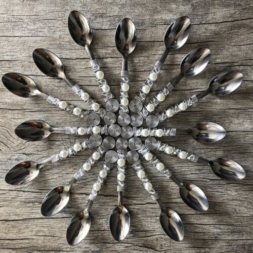 Colher Chá Bordada - Talheres Bordados - 6 Pçs