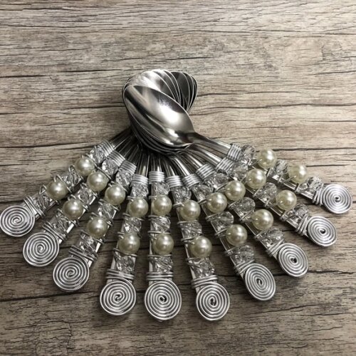 Colher Chá Bordada - Talheres Bordados - 6 Pçs