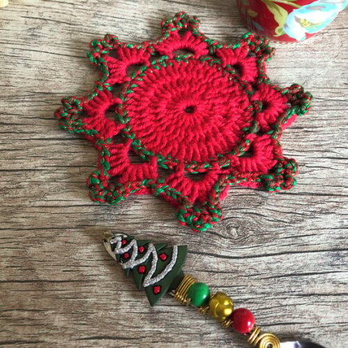 Descanso de Xícara - Porta Copos Croche Natal