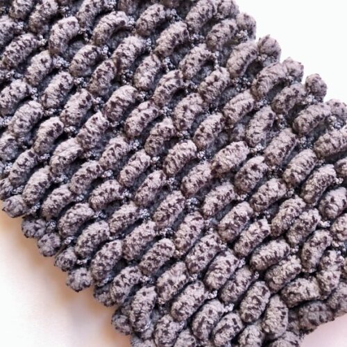 Echarpe Cachecol Pompom Grafite Croche