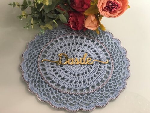 Sousplat Americano Croche Azul Claro - Par