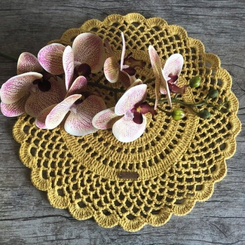 Sousplat Americano Croche Amarelo - Par