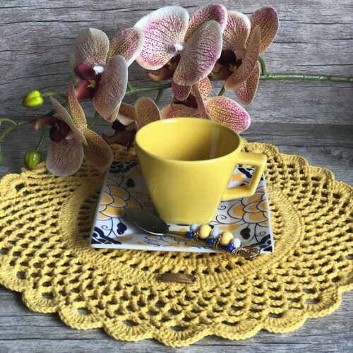 Sousplat Americano Croche Amarelo - Par