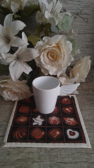 Mug Rug - Tapete de Caneca Chocolate Godiva