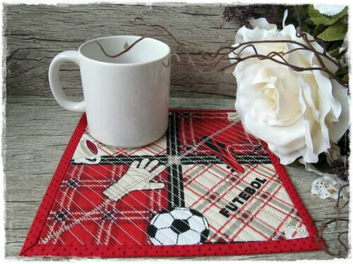 Mug Rug - Tapete de Caneca Futebol