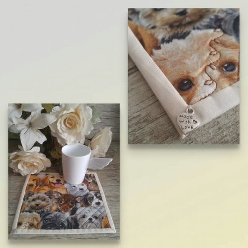 Mug Rug Cachorro - Tapete de Caneca