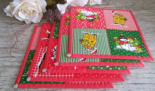 Mug Rug Tapete de Caneca Natal - Papai Noel