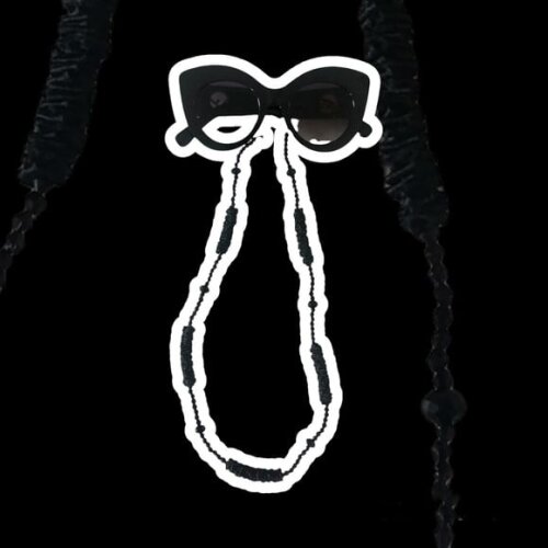 Óculos Cordão Corda Corrente Salva Cordinha Luxo Preto - 33