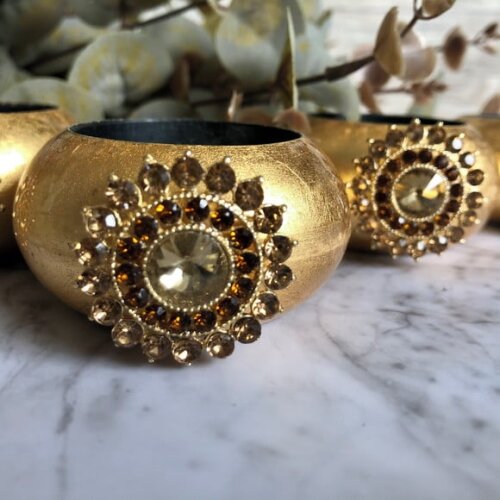 Porta Guardanapo Glamour com Strass - 4 Unid.