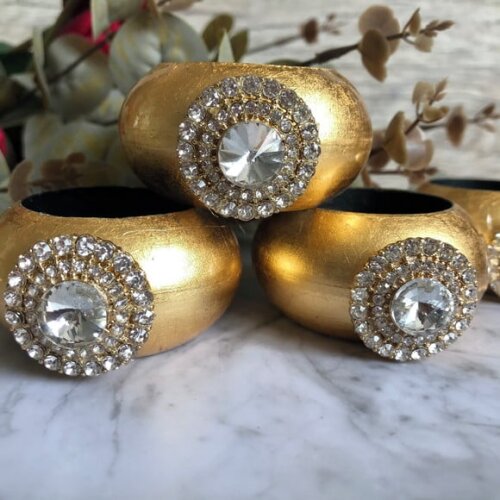 Porta Guardanapo Glamour com Strass - 4 Unid.