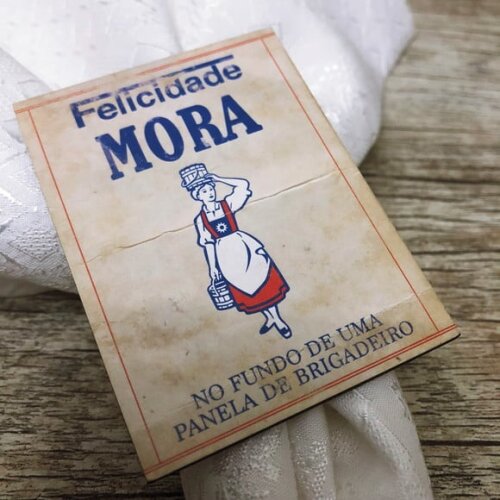 Porta Guardanapo mdf Felicidade Mora... Brigadeiro! - 4 Unid