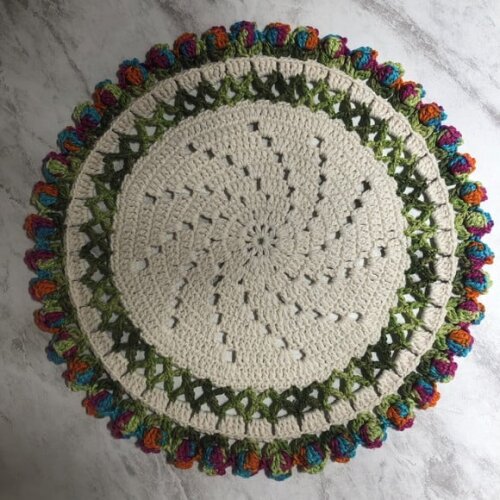 Sousplat Americano Croche Boho Tulipa Colorido *par*