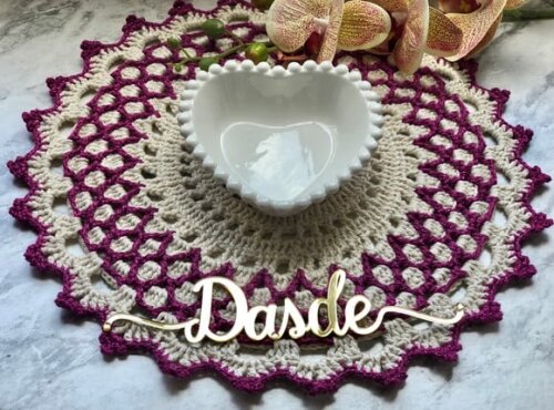 Sousplat Americano Croche Sousplat Pink