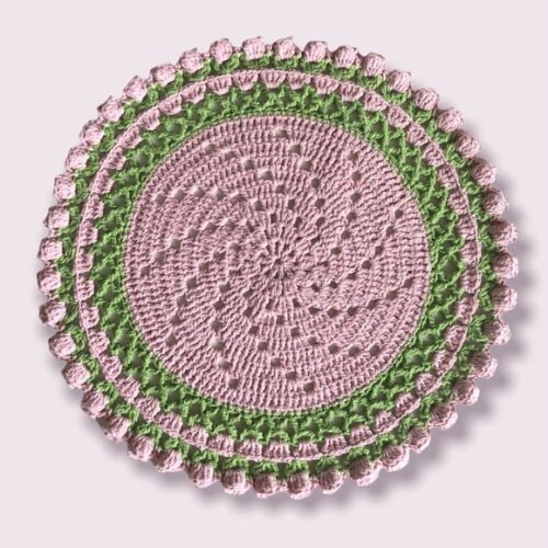 Sousplat Americano Croche Tulipa Rosa Inteiro