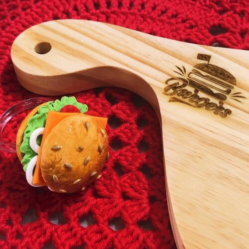 Tábua Bandeja Hamburguer Madeira Pinus - 6 Pçs