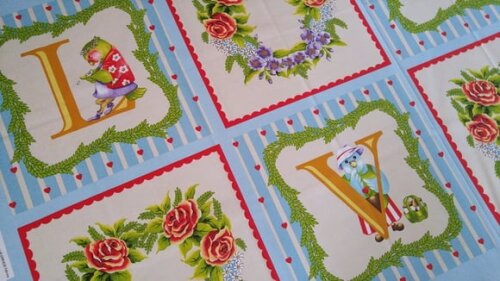 Tecido Painel Importado Patchwork - Love