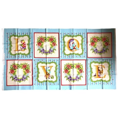 Tecido Painel Importado Patchwork - Love