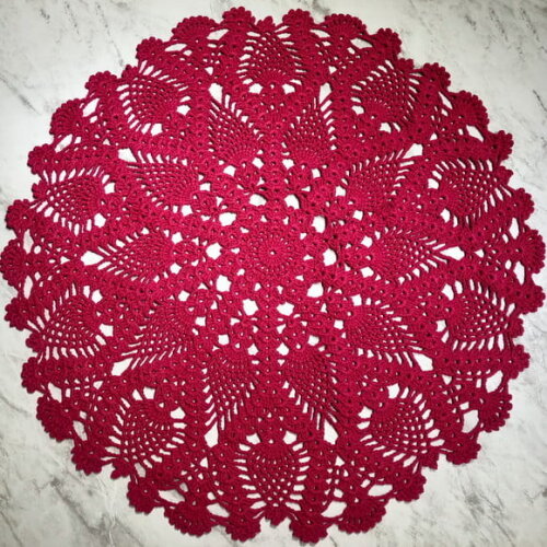 Toalha - Centro de Mesa Croche Abacaxi Pink