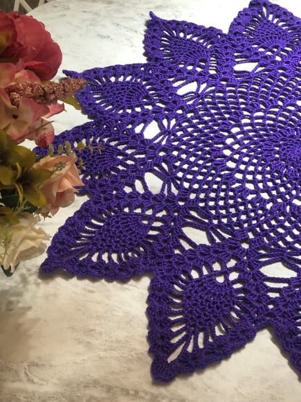 Toalha - Centro de Mesa Croche Violeta