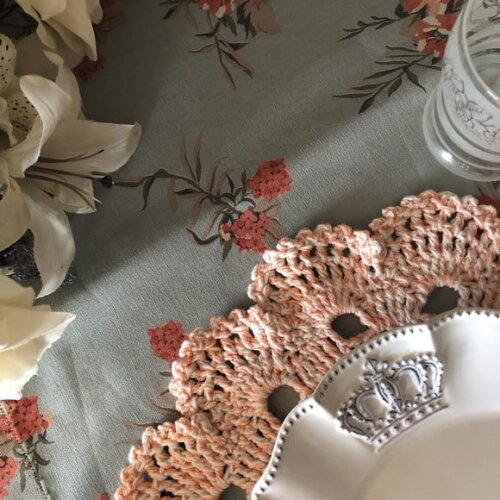 Trilho / Caminho Mesa Floral Salmão Antimancha *valor do Par