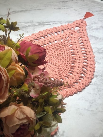 Trilho Mesa Abacaxi Croche Salmão c Tassel