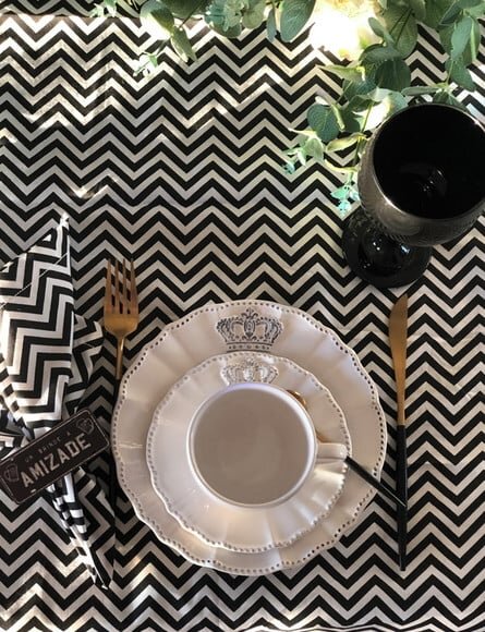 Trilho Mesa Tricoline Chevron- Caminho Mesa - Tête-a-tête