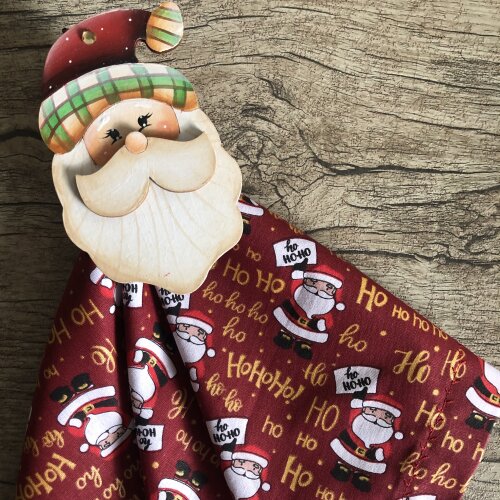 Guardanapo Tecido Natal Hohoho Papai Noel - 6 unidades