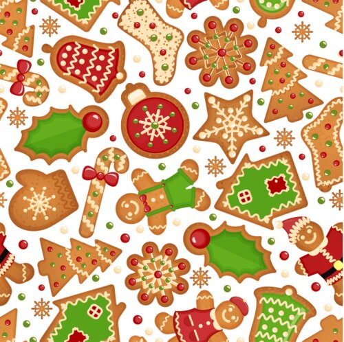 Guardanapo Tecido Biscoitos de Natal - 6 unidades
