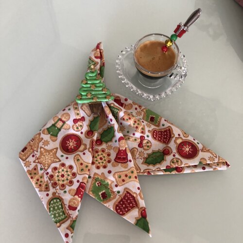 Guardanapo Tecido Biscoitos de Natal - 6 unidades