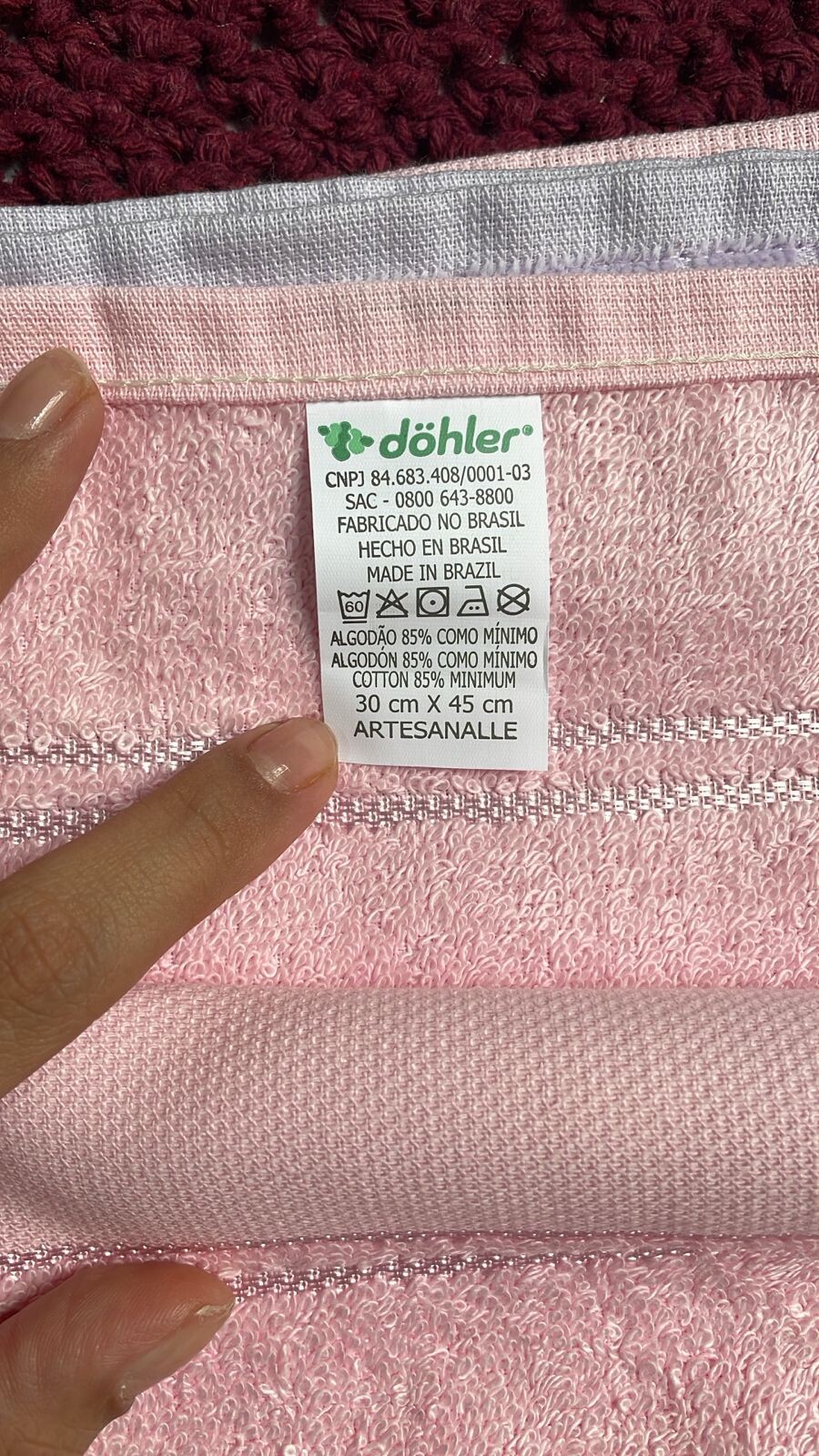 Toalha de Boca Personalizada Bordada Nome - Kit 3 Unidades - Mate